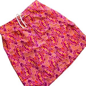 Catalina Paisley Print Skirt  Pink Orange Yellow Womens Beach  Small
